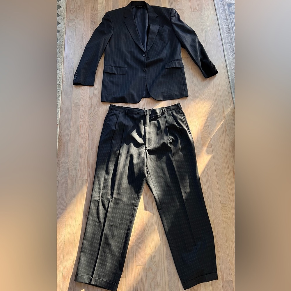 Jos. A Bank Gray pinstripe suit - jacket 46L, pants 41L